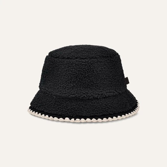 UGG FLUFF SCALLOPED HAT UNISEX - Hat - black, L/XL, New with Tag - Picture 2 of 7